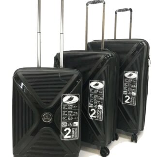 Reisekoffer aus PP,TSA,3 teilig ,black,Art.Nr. 240801