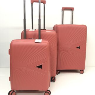 Reisekoffer aus PP, 2 Zipverschlüsse,TSA,3 teilig ,red,Art.Nr. 243203